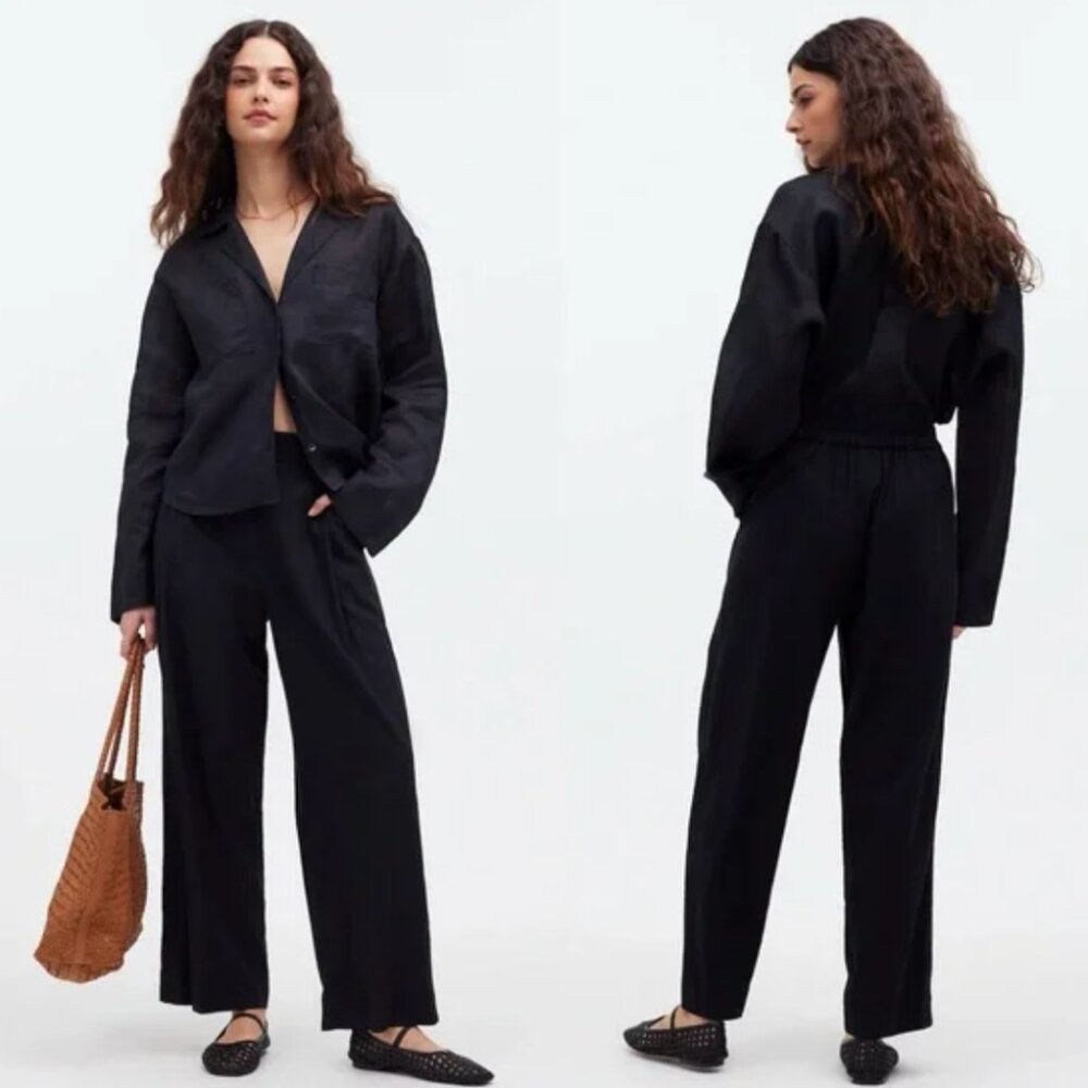 Madewell Straight Crop Linen pants